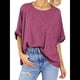 thumbnail image 2 of Camiseta Holgada Informal de Verano de Corta para Mujer. Vino Tinto S, 2 of 8