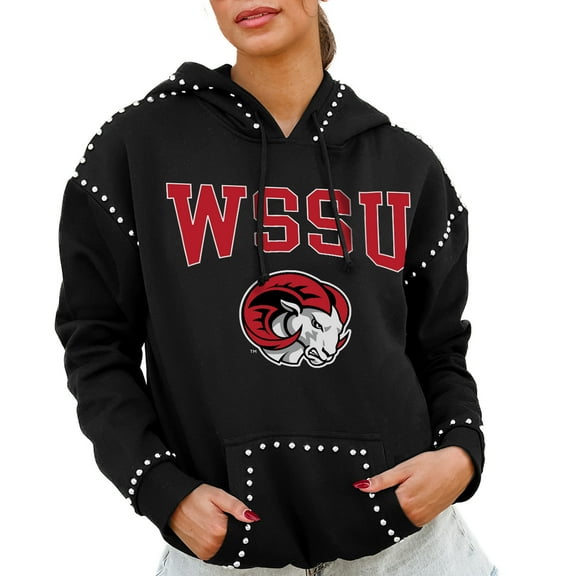 Women's Gameday Couture Black Winston-Salem State Rams Studded Pullover Hoodie