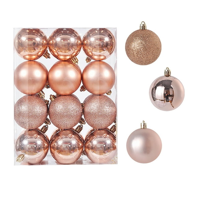 Ganfancp 24Pcs Árbol de Navidad Adorno Colgante Fiesta Suministros Árbol Colgante Bola de Plástico 6Cm/2.36In Ofertas Del Día Liquidación 1X 24 Bolas Decorativas para El Árbol de Navidad