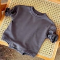 thumbnail image 5 of Infant Boys Girls Sweatshirt Romper One Piece Outfit Bubble Romper Long Sleeve Crewneck Sweatshirt Bodysuit Cute Clothes Jumpsuit, 5 of 7