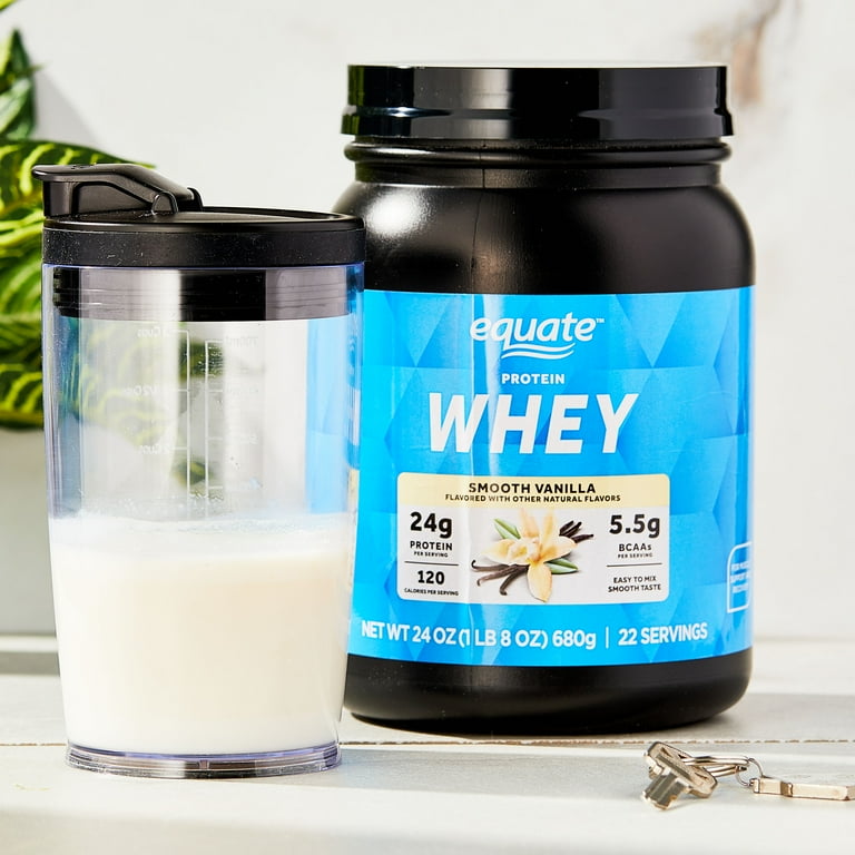 Equate Whey Protein Powder Smooth Vanilla, 24oz, 22 Servings