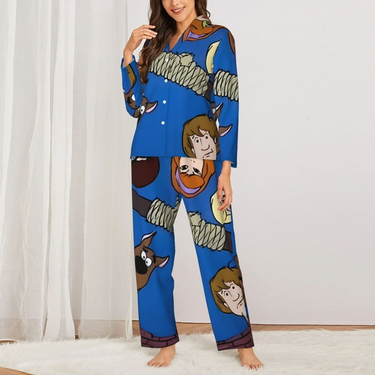 Saiise Scooby-Doo Ap Print Women Soft Pama Sets,Long Sleeve