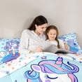 thumbnail image 4 of Feelyou Kawaii Unicorn Bedding Comforter Set 7 Pieces for Girls, Cartoon Star Rainbow Queen Bedding Sets, Princess Blue Queen Sheet Sets, Cute Bedroom Decor, 4 of 8