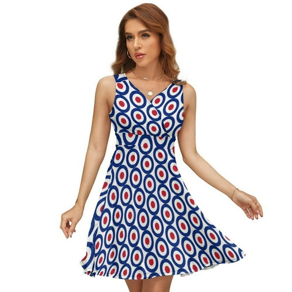 Mod Target Sleeveless Dress Women Summer Evening Dresses Ladies Sundress