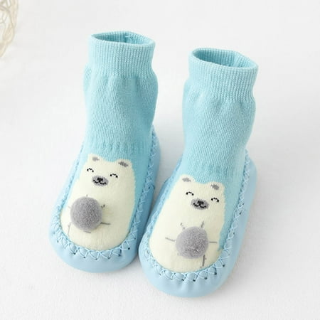 

TOWED22 Sock Shoes Toddler Cute Children Toddler Shoes Autumn And Winter Boys And Girls Floor Socks Shoes Flat Bottom Non Slip Green