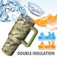 thumbnail image 5 of 40oz Tumbler with Handle and Straw, Vacuum Insulated Stainless Steel Travel Mug, Fits Car Cup Holder, Camo Print, 5 of 6
