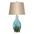 thumbnail image 2 of 360 Lighting Mid Century Modern Table Lamp with Table Top Dimmer 26.5" High Teal Ceramic Tan Fabric Drum for Living Room Bedroom (Color May Vary), 2 of 7