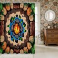 thumbnail image 2 of Manfei Camping Campfire Shower Curtain 72Wx84L,Adventure Theme Bathroom Shower Curtain, 2 of 6