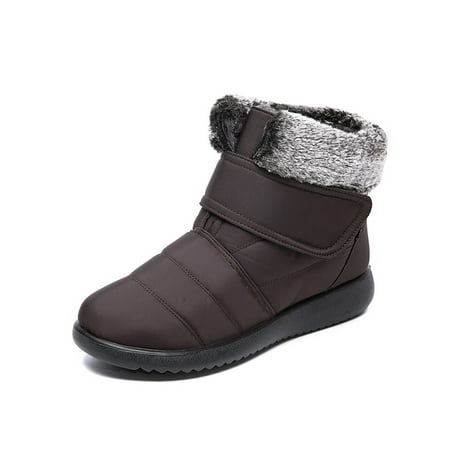 

Rotosw Women Waterproof Snow Boots Slippers Female Winter Warm Plush Lined Slip On Platform Shoes