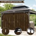 thumbnail image 3 of Pakunoda 11' X 6.5' Gazebo Universal Replacement Privacy 4-Panel Curtains, Waterproof Outdoor Curtains Chococlate Sidewall with Zipper for Patio Garden Backyard 10' X 12' Gazebo, Curtain Only, 3 of 8