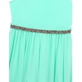 thumbnail image 5 of DPOIS Big Girls Junior V Neck Chiffon Long Party Wedding Prom Romper Gown Flower Girls Dress Mint_Green 4, 5 of 7