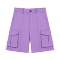 thumbnail image 2 of Whouriu Girls School Uniform Shorts Shorts Pull On Cargo Shorts with Pockets, Sizes 5-15, 2 of 7