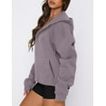 thumbnail image 3 of KISSMODA Women Half Zipper Pullover Sweatshirt Long Sleeve Hoodies Kangaroo Pocket Fleece Basic Sweater, 3 of 4