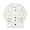 thumbnail image 3 of Tqcoqu Women's Jean Jacket Oversized Boyfriend Button Up Long Sleeve Split Trendy Denim Jackets, 3 of 9