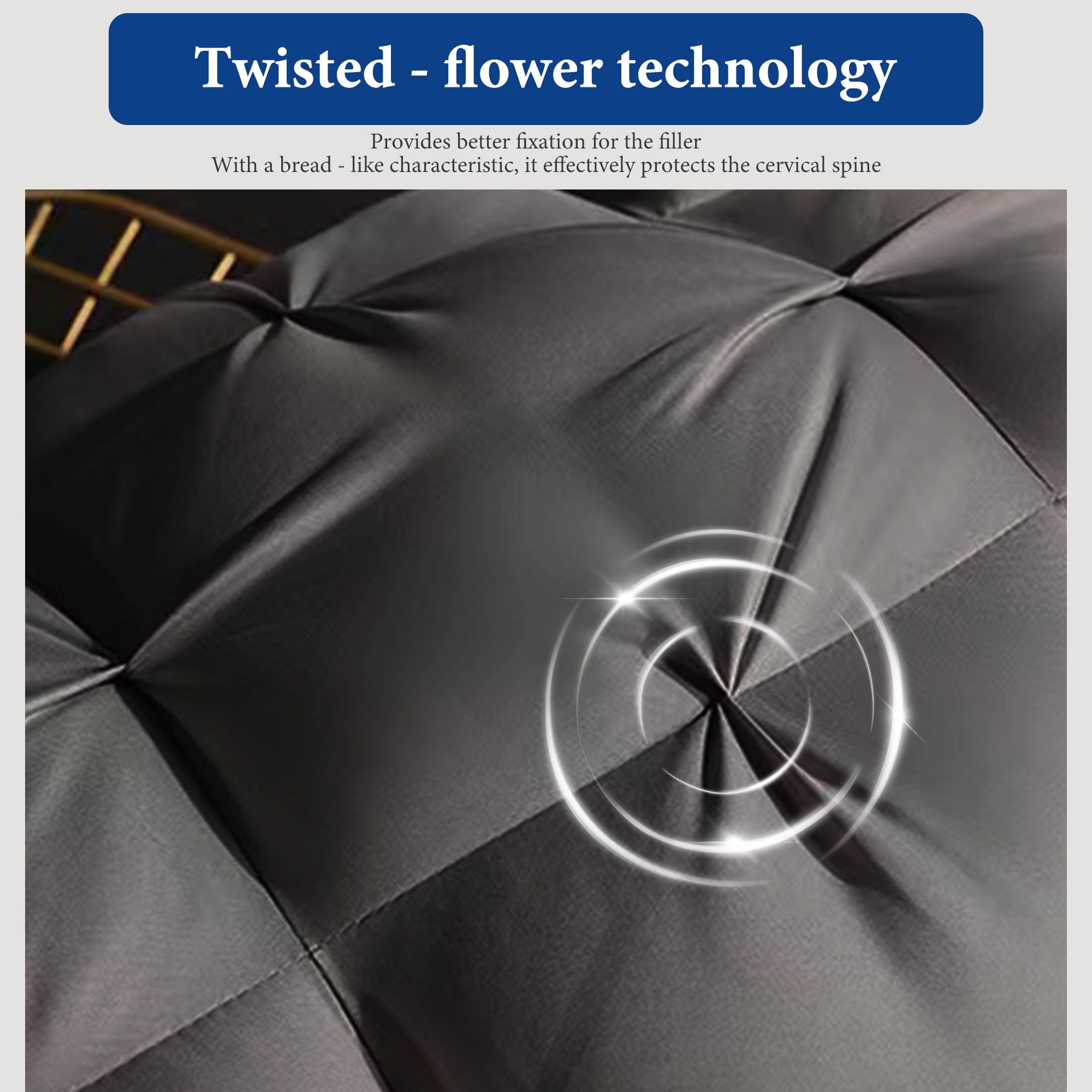 Bed Pillows 2-Pack Luxurious Hotel-Quality Pillows,Resistant to Flattening, All-Season,Dark Gray