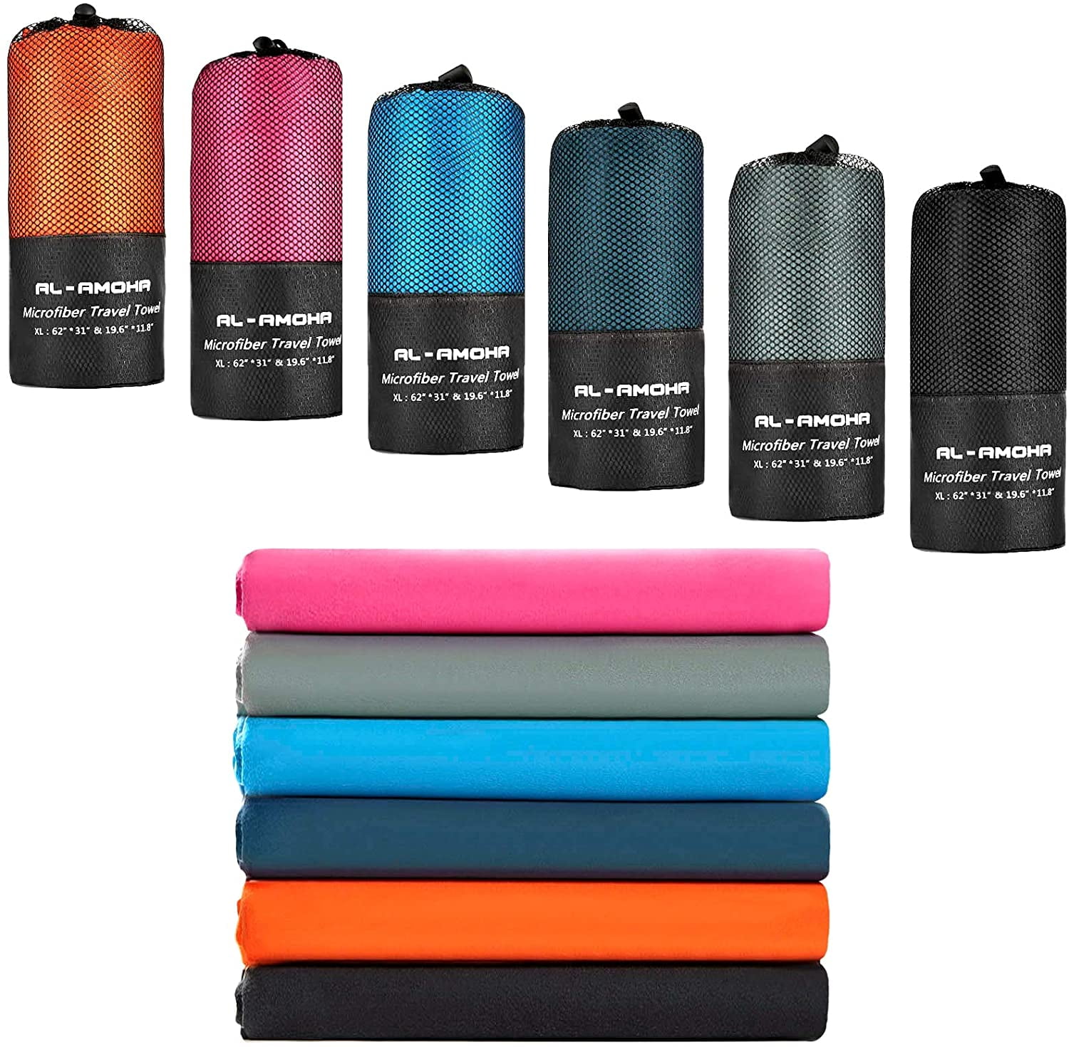 Yoga Camping Sport Travel Towel Travel Super Absorbent,Compact & Lightweight Gym Fast Drying Towel， Best for Beach Sports Bath Microfiber Beach Towel Swimming 