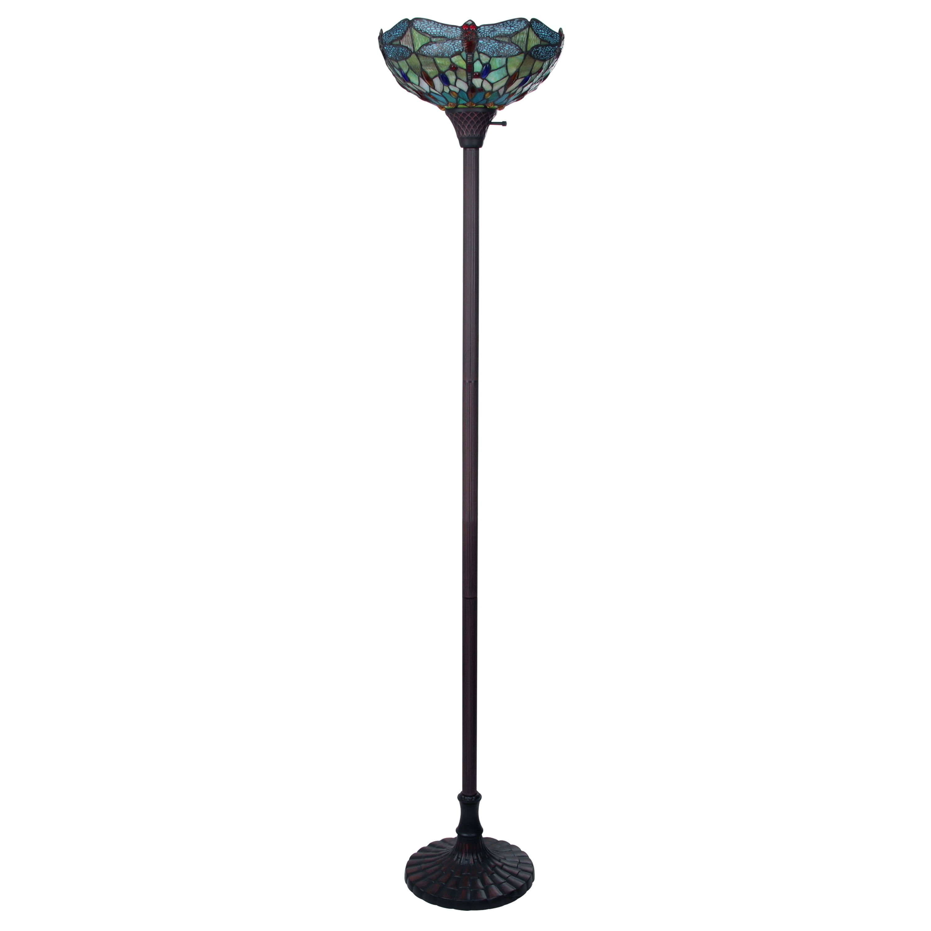 Radiance Goods Tiffany-Style Dark Bronze 1 Light Torchiere Lamp 14" Shade/70 Tall
