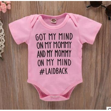 

Nosii 0-18M 1PCS Toddler Baby s Printed GOT MY MIND ON MY MOMMY Cotton Romper Comfortable Cosy Cotton
