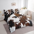 thumbnail image 2 of Manfei Vintage Cow Spot 7-Piece Twin Bedding,Abstract Animal Spot Bedding Comforter Set,Brown White, 2 of 6