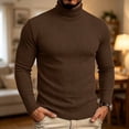 thumbnail image 4 of Men's Stretch Muscle Tshirts Turtleneck Long Sleeve Knit Tees Casual Slim Fit Basic Shirt Tops Business Casual Workwear, 4 of 7