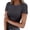 1#Dark Gray, variant on Women's Summer Scoop Neck Short Sleeve T-Shirts Ribbed Knit Slim Fitted Casual Basic Top Blue M