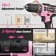 thumbnail image 5 of Kit de herramientas WORKPRO Pink con taladro inalámbrico de 20 V, 157 unidades, más bolsa, 5 of 9