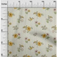 thumbnail image 1 of oneOone Georgette Viscose Yellow Fabric Stripe|Leaves & Floral Artistic Sewing Fabric By The Yard Printed Diy Clothing Sewing Supplies 42 Inch Wide, 1 of 4