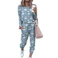 thumbnail image 2 of Haute Edition Women's Cozy Christmas Print 2-Piece Jogger Pajama Set, 2 of 2