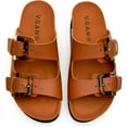 thumbnail image 2 of V.Gan Vegan Plum Footbed Tortoiseshell Sandals, 2 of 3