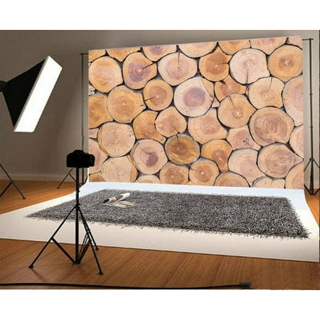 Image of HelloDecor Wood Piles Backdrop 7x5ft Photography Background Plank Photo Video Studio Props Children Baby Kids