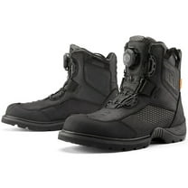 Icon Stormhawk Mens Waterproof Motorcycle Boots Black 10 USA