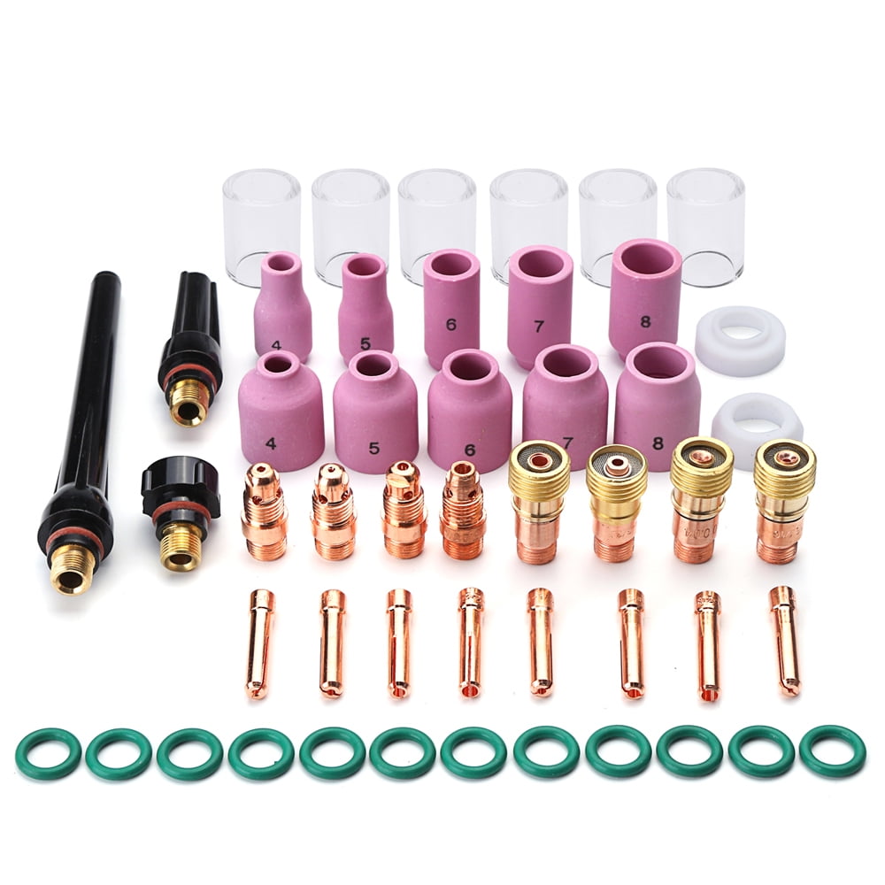 49pcs TIG Gas Lens Collet Body Consumables Kit Fit WP 17 18 26 TIG Welding Torch 