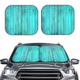 thumbnail image 2 of Balery Turquoise Wooden2 Parasol para parabrisas de coche de 2 piezas | Parasol plegable para parabrisas delantero de coche para la mayoría de sedanes-Large, 2 of 6