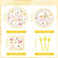 thumbnail image 2 of Princess Birthday Party Decorations, 96 Pcs Four Ever a Princess Plates and Napkins Forks Tableware Set, Girls 4th Birthday Party Supplies Disposable Plates Set for 24, 2 of 8