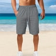 thumbnail image 2 of Blekii Men's Linen Shorts, Casual Lightweight Drawstring Shorts Spring Summer Casual Sports Bottoms, Breathable Lightweight Shorts for Hot Weather, Comfortable Lounge Or Beach, 2 of 6
