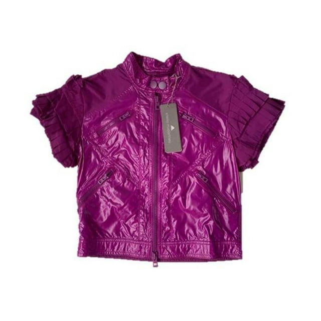 Adidas by Stella McCartney P49388 RUFFLE Purple CROP Sport JACKET VIOLET ( S )
