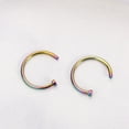 thumbnail image 5 of Guyelim Nose Ring 2 pcs Unisex Surgical Titanium Steel Open Nose Ring Nose Piercing 8mm (Colorful), 5 of 10