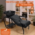 thumbnail image 5 of Eosunjian Shampoo Bowl Sink Chair,Backwash Barber Chair Shampoo Bowl Set with Chair Set Hair Washing Station,Ergonomic Design for Barbershop Beauty SPA (Black), 5 of 11