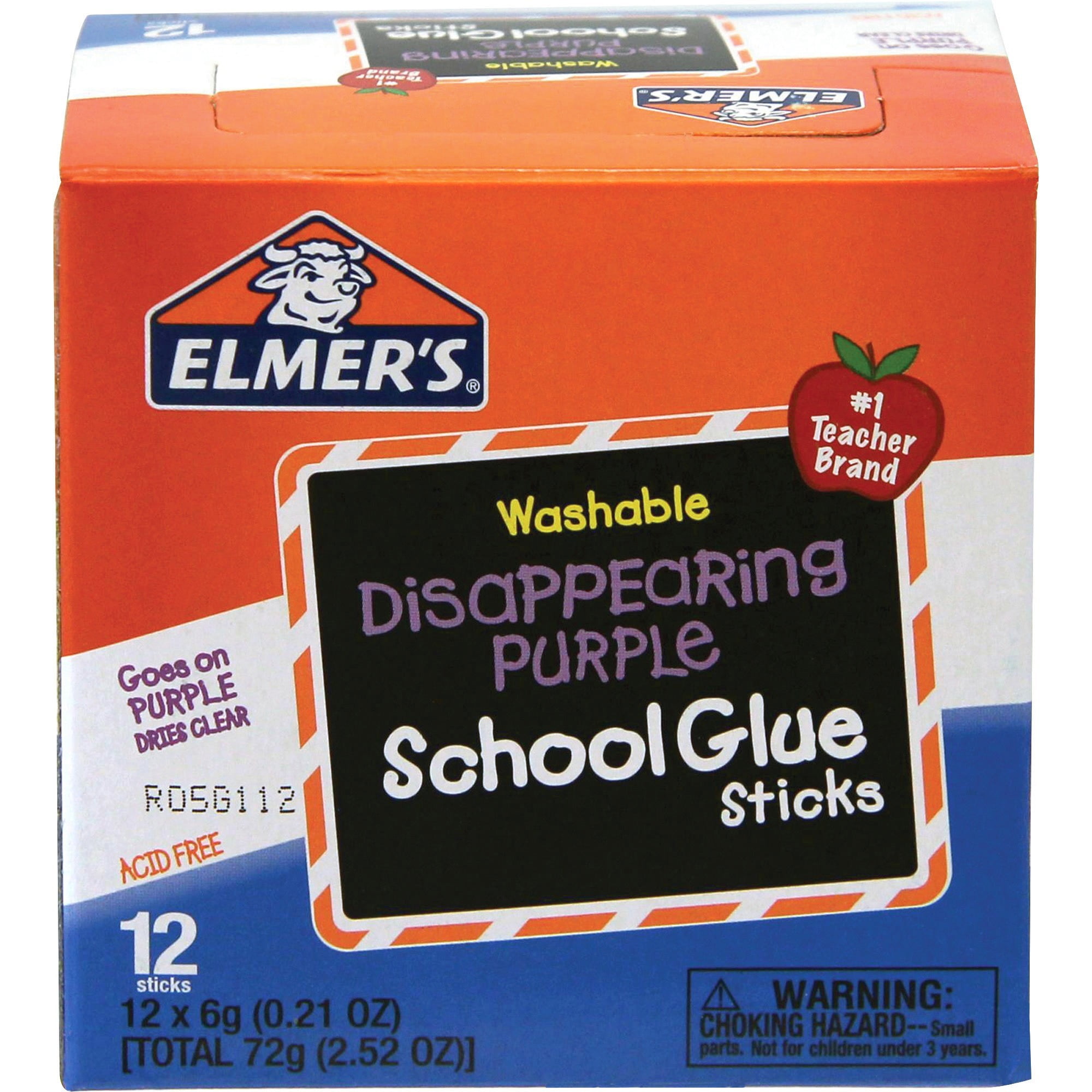 Elmer's Washable Nontoxic Glue Sticks, Purple, 12 / Box (Quantity)
