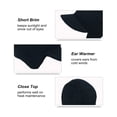 thumbnail image 3 of Men Winter Visor Brim Earflap Beanie Hat Knitted Thicken Plush Lined Warm Ear Protection Knitted Hat (Black), 3 of 6