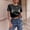 Black, variant on Womens Summer Tops Womens Summer Tops Women Halloween Gothic Skeleton Print Distressed Crop Top Short Sleeve Round Neck Casual Tee For Fall Spring L