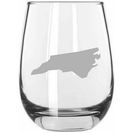 

North Carolina States Etched 15.25oz Libbey Stemless Wine Glass