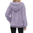 thumbnail image 5 of Inleife Women's Plush Hooded Sweatshirts Drawstring Pocket Casual Solid Color Warm Hoodies, 5 of 5