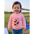 thumbnail image 6 of RUINIXCW Toddler Girls Fall Sweatshirt Stylish Football Bow Embroidery Casual Crew Neck Long Sleeve Pullover, 6 of 9
