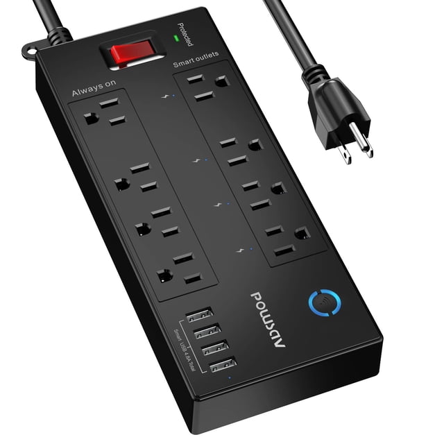 Protector contra sobretensiones de la regleta de alimentación WiFi para el hogar inteligente, enchufe inteligente POWSAV