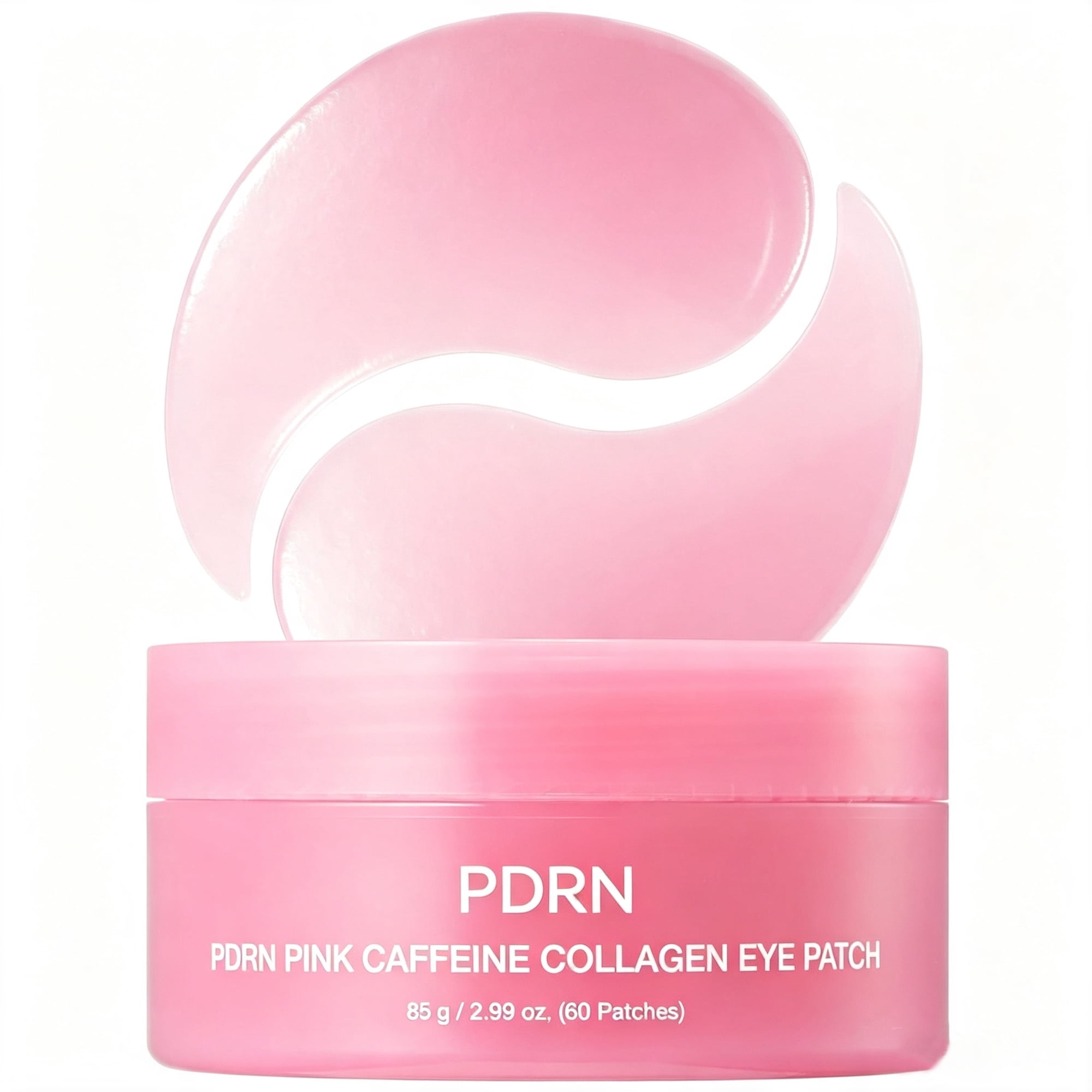 PDRN Pink Caffeine Collagen Hydrogel Eye Patches, 60 Count, Hydrating Under Eye Gel Patches with Retinol for Night Skincare