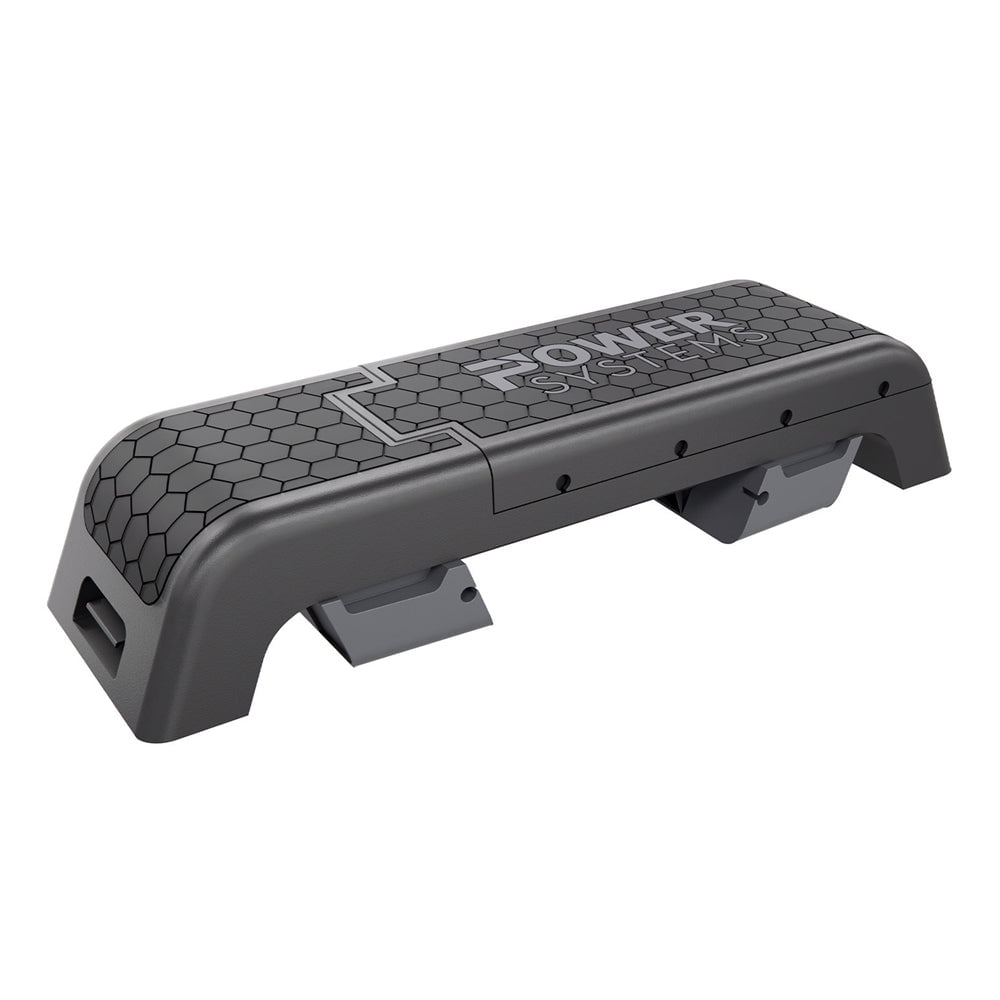Power Systems Aerobic Deck, Adjustable Fitness Deck Bench w/Adjustable Deck & Resistance Band Clips