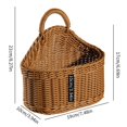 thumbnail image 2 of Hanging Woven Basket Wall Hanging Storage Basket Farmhouse Rattan Flower Bin Kitchen Wall Mount Organizer for Ginger Garlic Rustic Handle Basket Container, 2 of 3