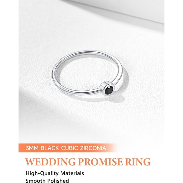 HAHDAXIA Silver Rings for Women Sterling Silver Wedding Ring Stacked Band Dainty Cubic Zirconia Promise Rings Minimal Jewellery Size 4 12 Available Wift Gift Box Walmart