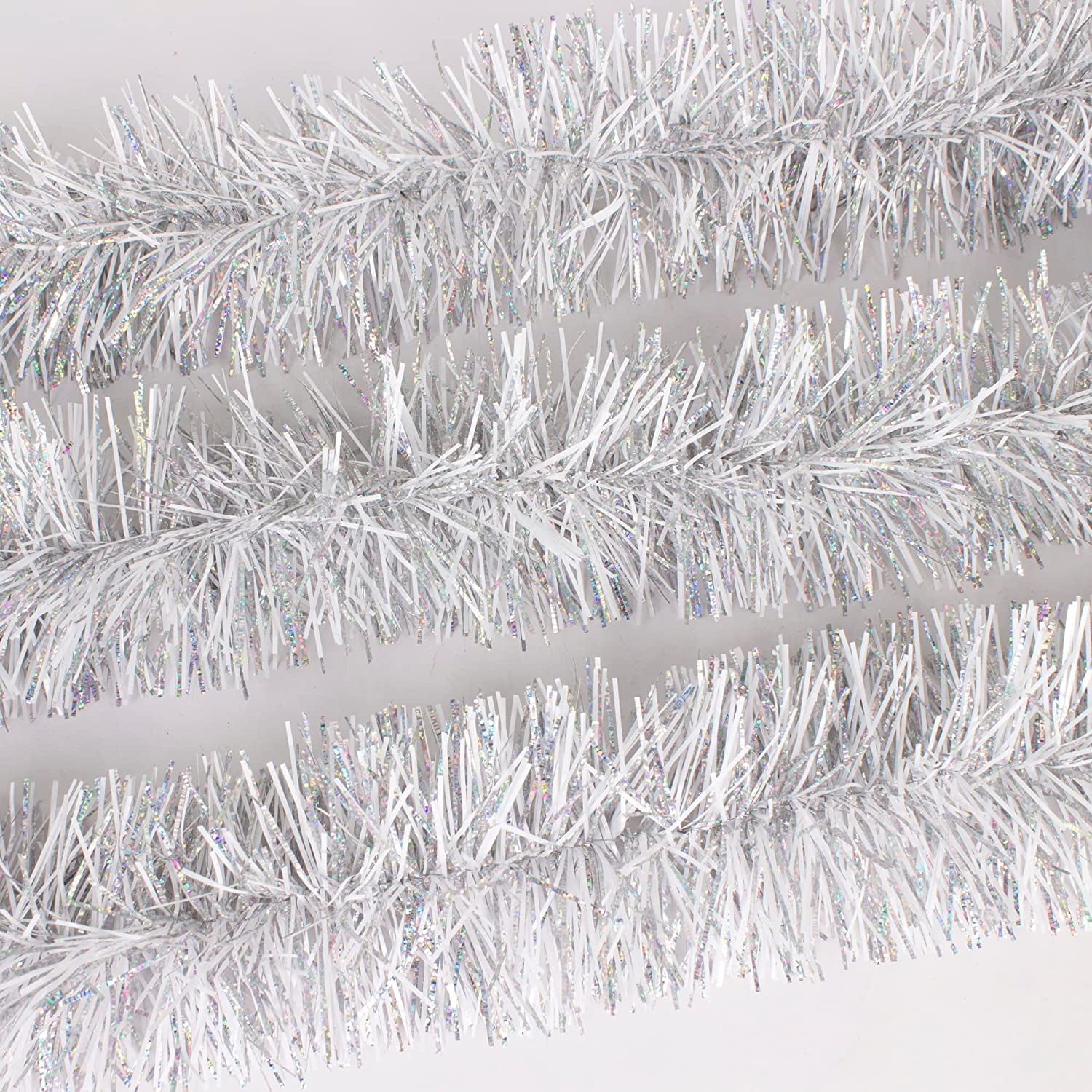 SANNO 26.2ft Christmas Tinsel Garland, Classic Thick Colorful